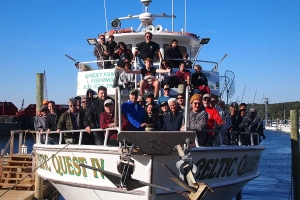 group on the boat for the fifth annual fishing trip