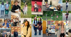 A collage containing images of children and youth of Saint Basil's Academy