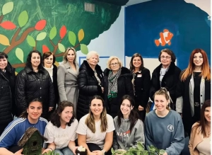 District 6 Maids of Athena in the new Sensory Room they are decorating at Saint Basil Academy