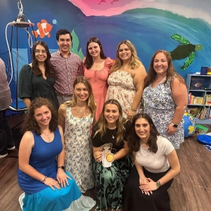 The District 6 Maids of Athena posing in the new Sensory Room at Saint Basil