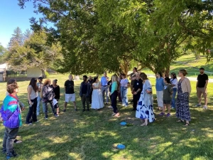 Staff at the annual training during an outside activity