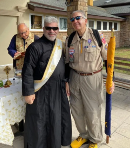 Deacon Kyriakos next to a man in a Boy Scout uniform