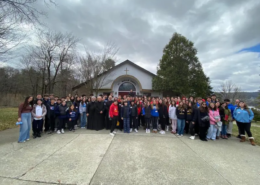 Attendees of the 2026 GOYA Retreat in front of Saint Basil Chapel