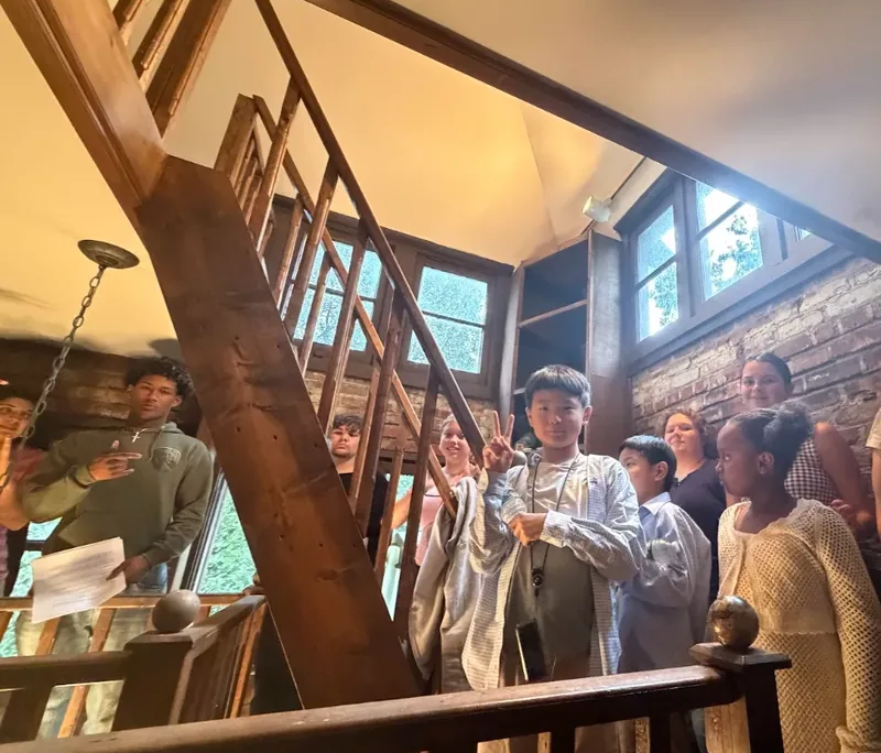 Saint Dionysios of Zakynthos Chapel Children and youth stand in the loft of Saint Dionysios of Zakynthos Chapel