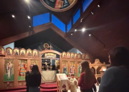 St. Anastasia Paraklesis Adults and children walking to the front of the front of the sanctuary participating in the St. Anastasia Paraklesis