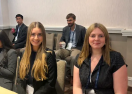 2026 Annual Concordia Summit Two young lady participants smiling at the 2026 Annual Concordia Summit
