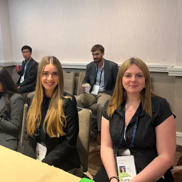 2026 Annual Concordia Summit Two young lady participants smiling at the 2026 Annual Concordia Summit